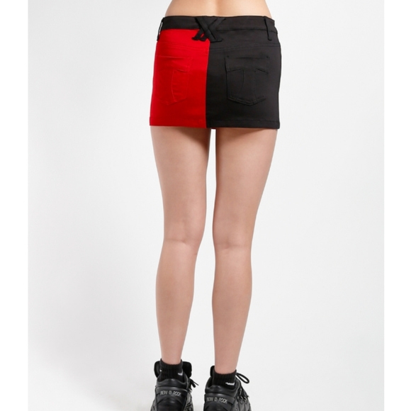 Sold TRIPP NYC Split Skirt, Red/Black, Punk as ____* - Picture 3 of 14
